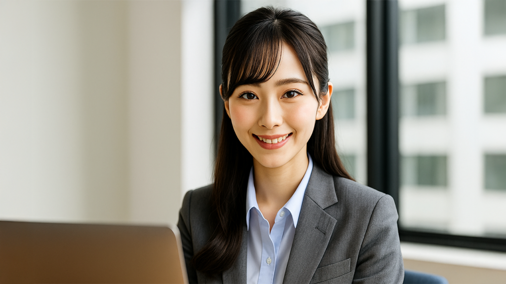 採用面接を受けている女性