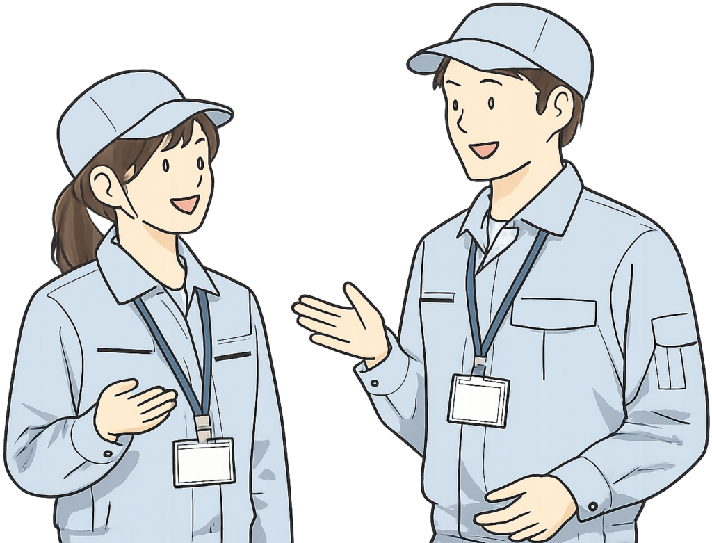 談笑している先輩後輩