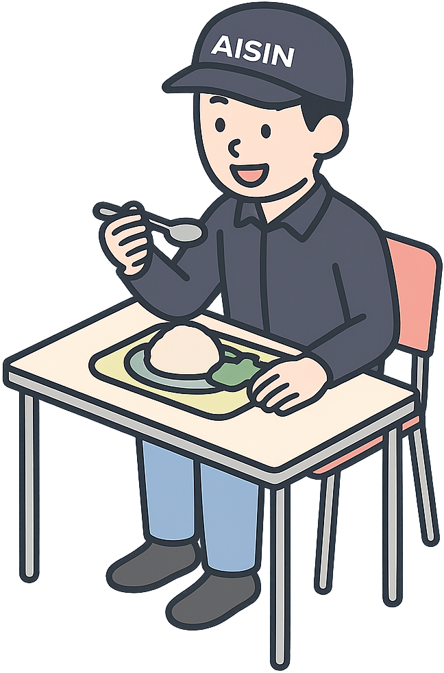 食事をしているアイシン期間工