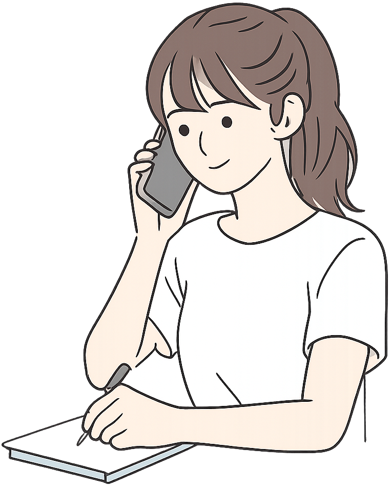 メモをとっている人