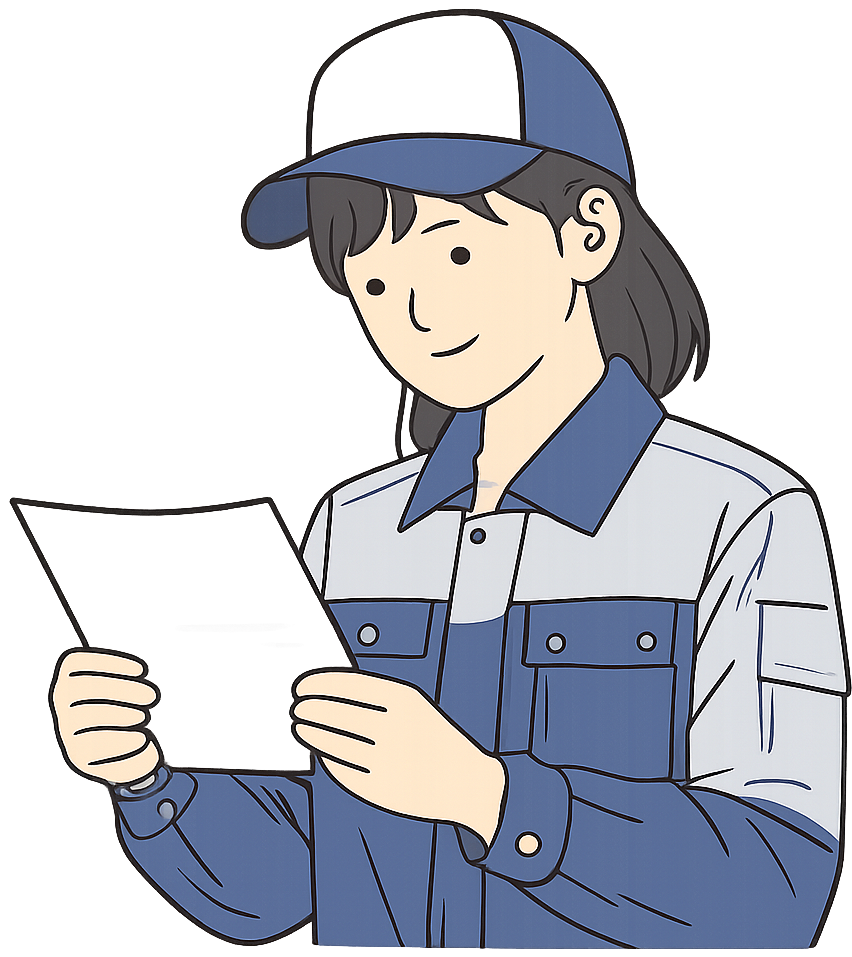 給与明細を見ているスバル期間工