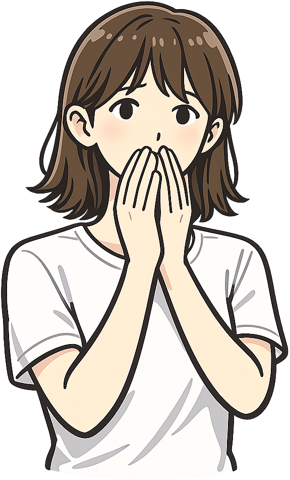 不安そうにしている人