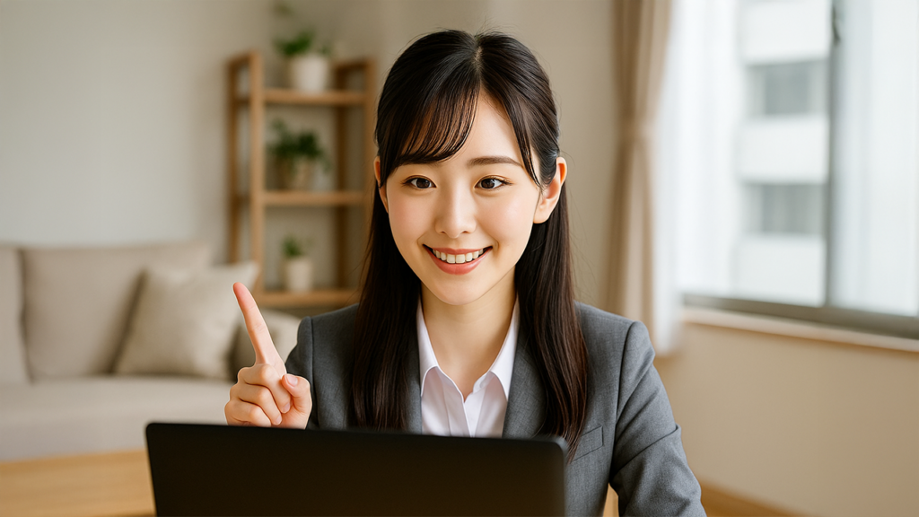 採用面接を受けている女性