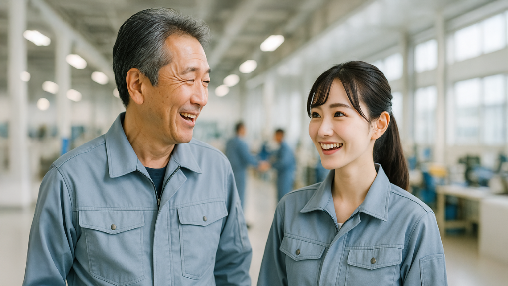 工場勤務の男女
