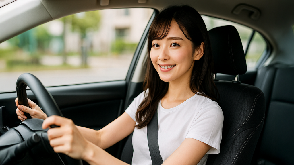 車通勤している女性