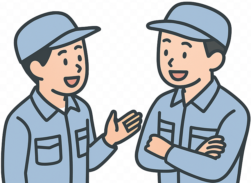 談笑している期間工たち