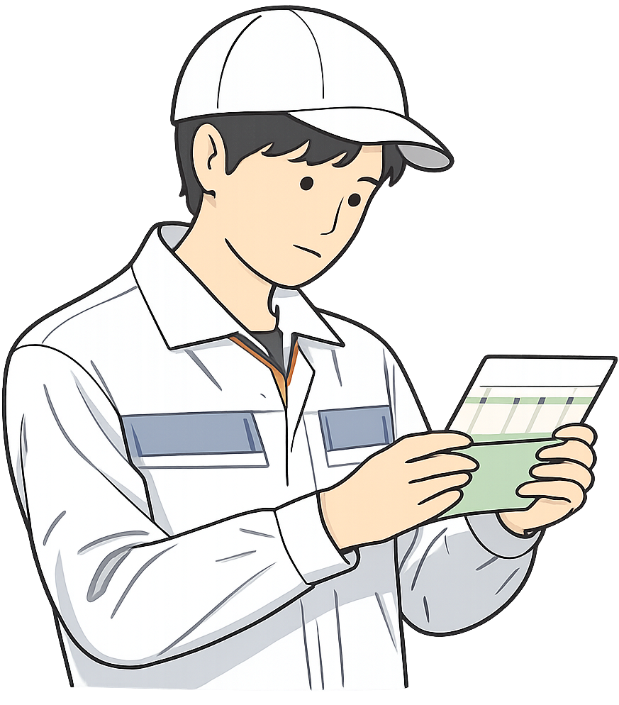 預金通帳を見ているトヨタ期間工