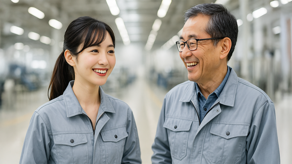 工場で働いている人