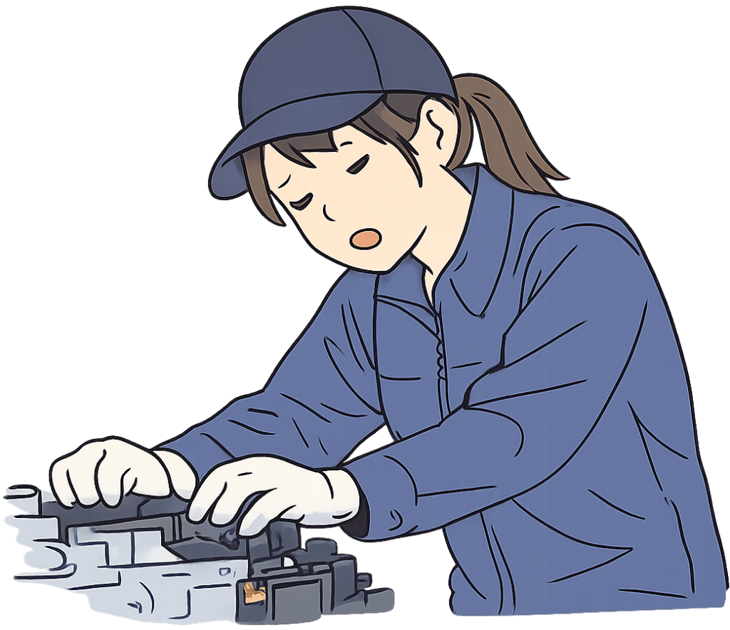 眠そうにしながら働いているアイシン期間工