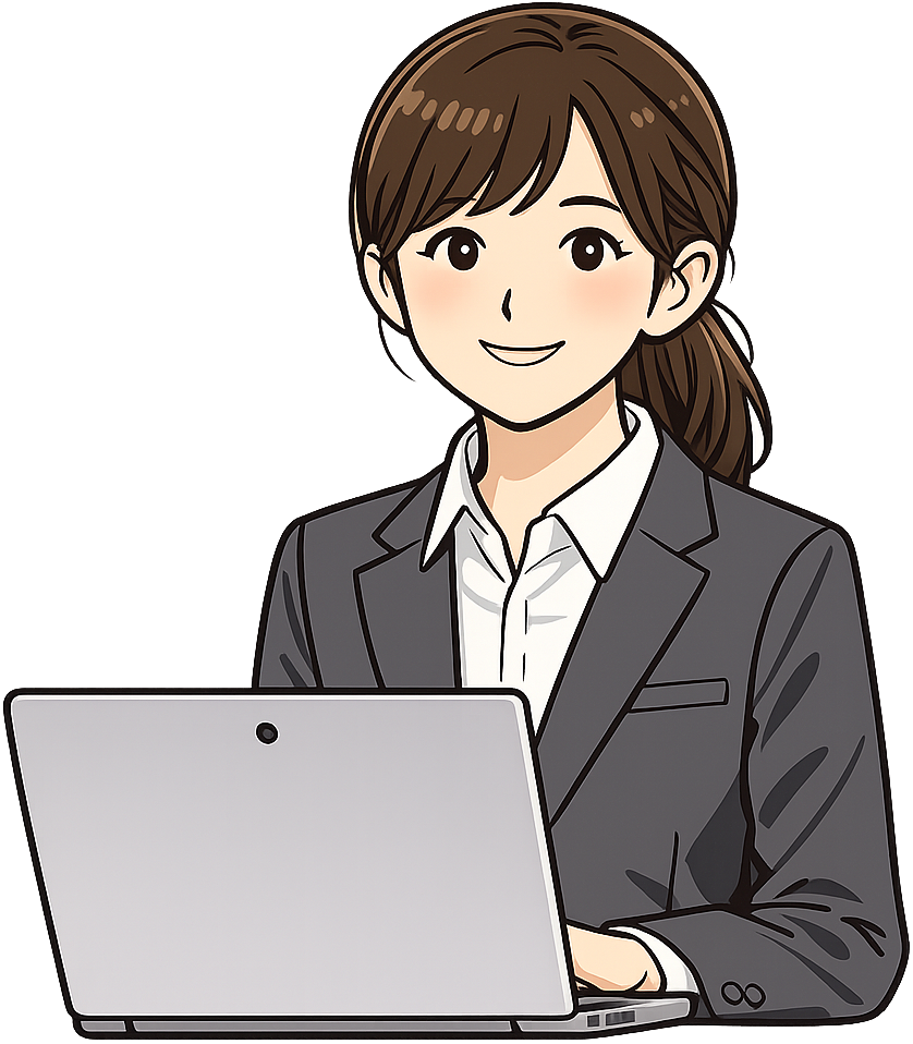 Web面接を受けている女性