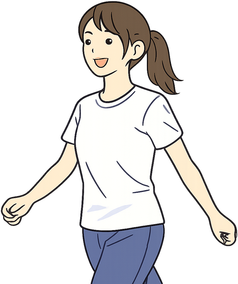 散歩している女性