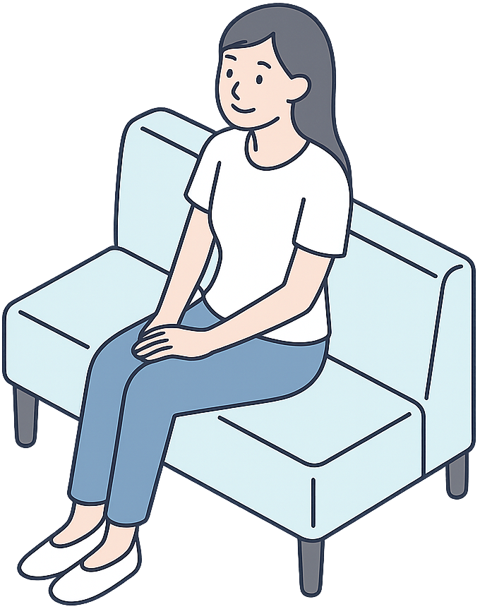 自室でリラックスしている女性