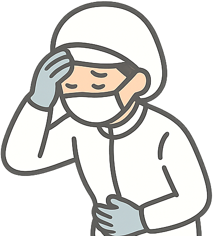 体調が悪い食品工場の女性