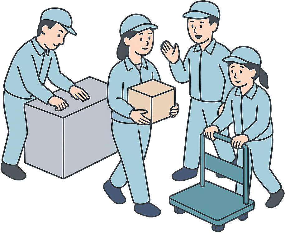 工場で働いている人々