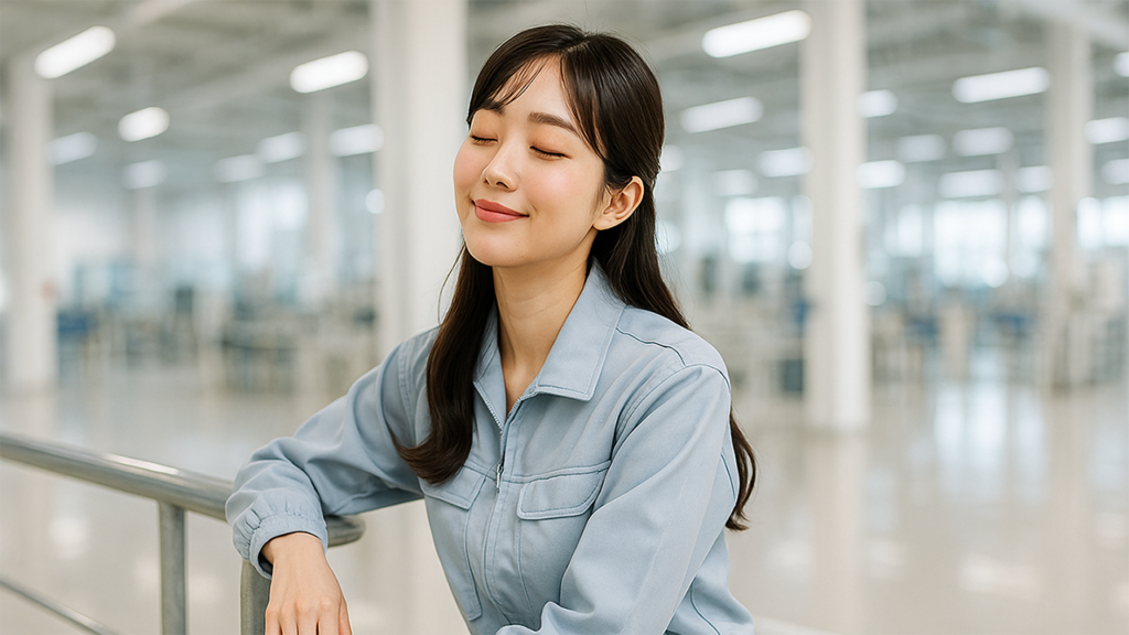 工場勤務の女子絵