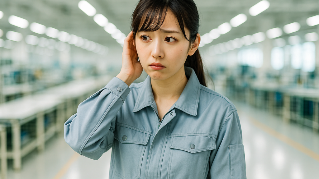 ライン作業に就いている女性