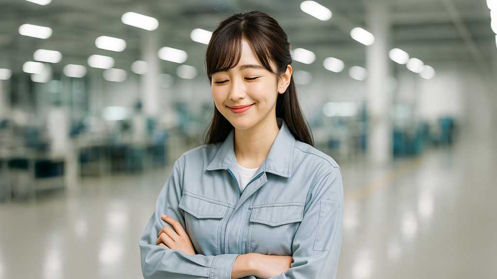 工場夜勤の女性