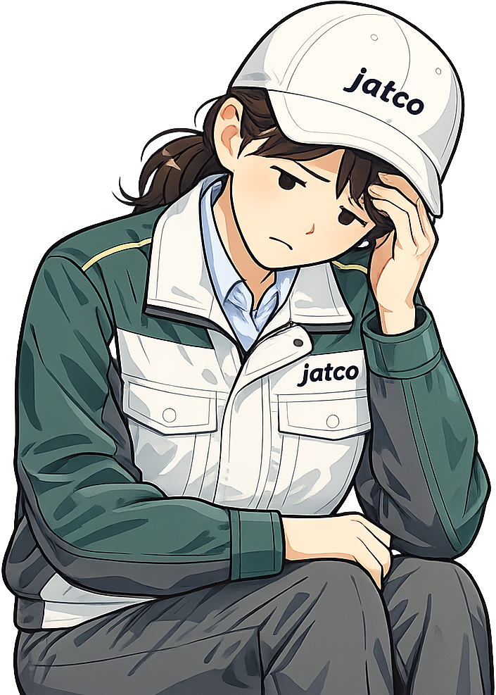 うなだれている期間工