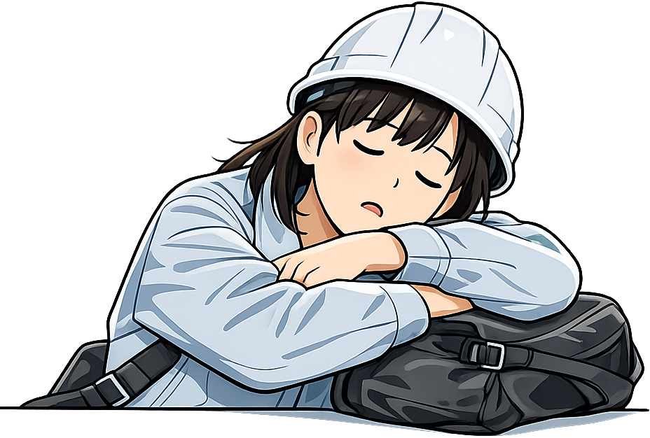 居眠りしている期間工