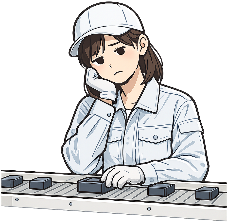 単純作業に飽き飽きしている期間工