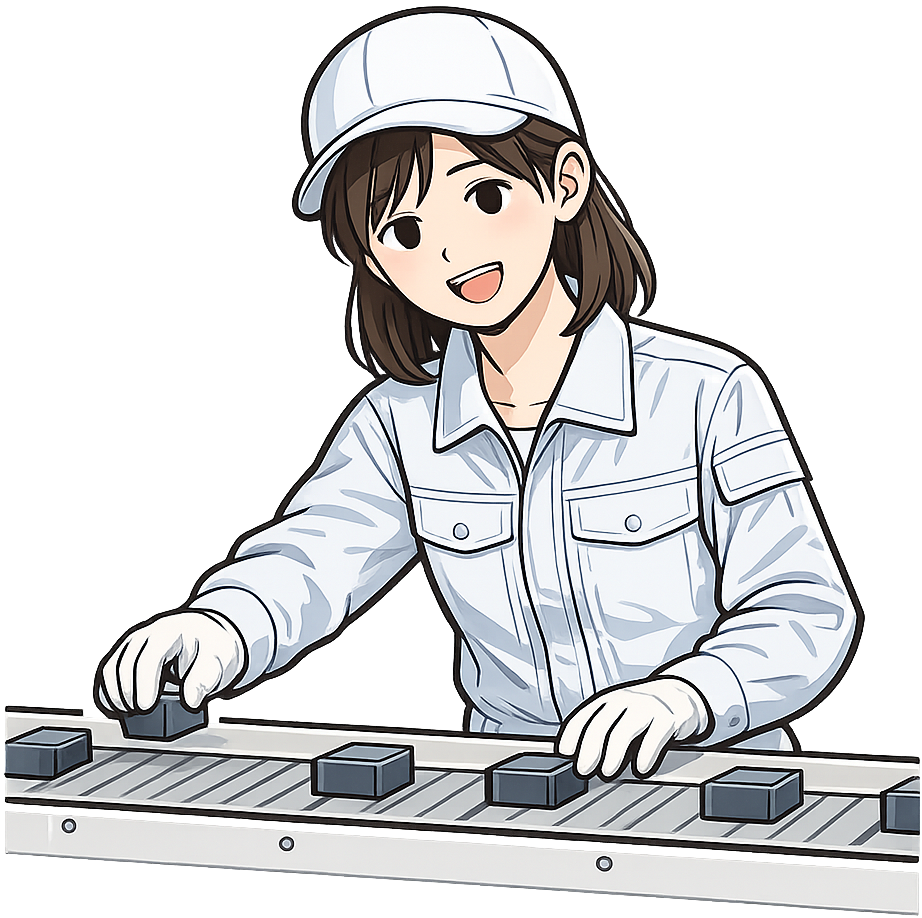 テキパキと快活に働いているライン作業の期間工