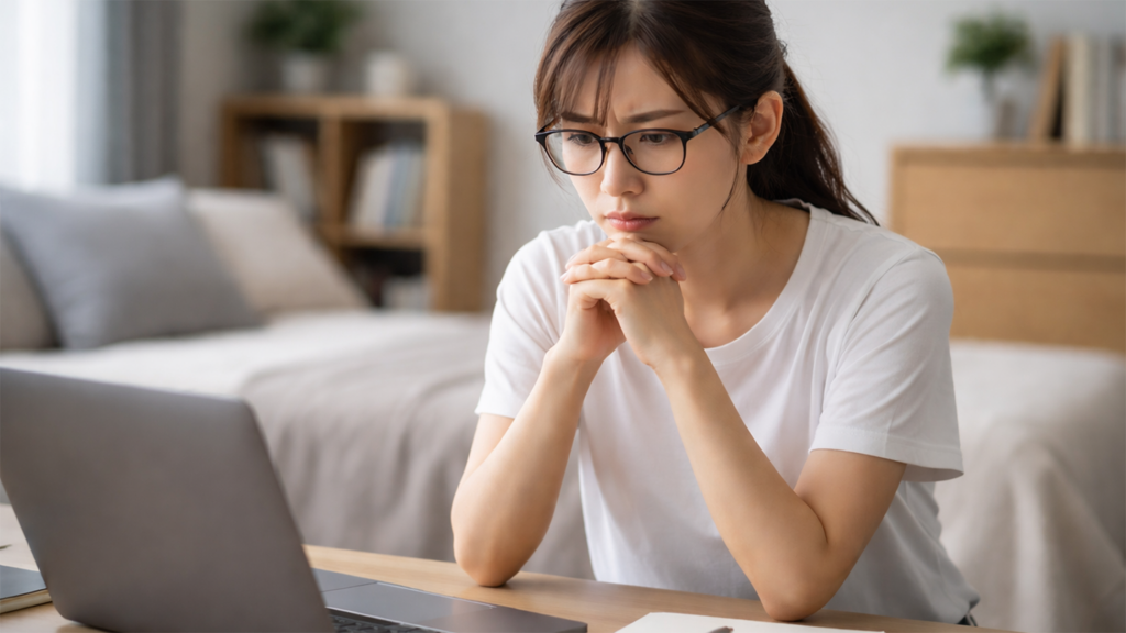 考えごとをしている女性