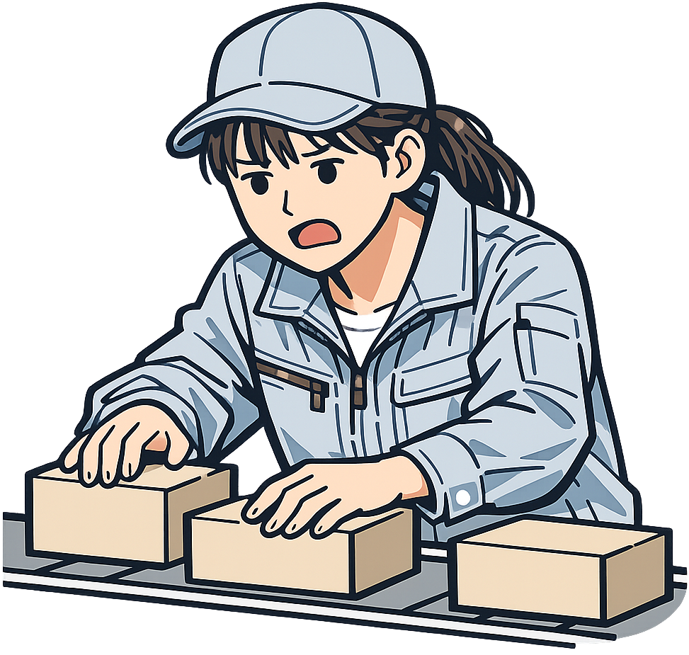 ライン作業でパニックになっている期間工