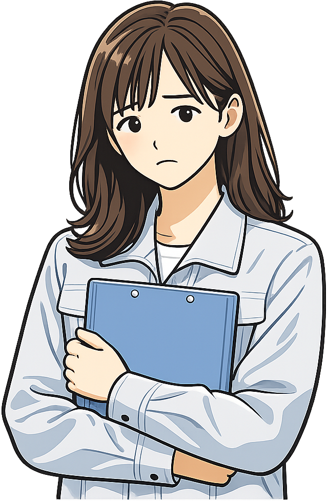 配属後に孤立している人のイラスト