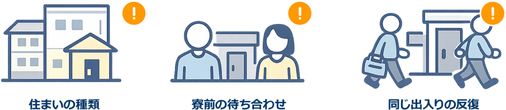 期間工だと伝わる要素のイラスト説明