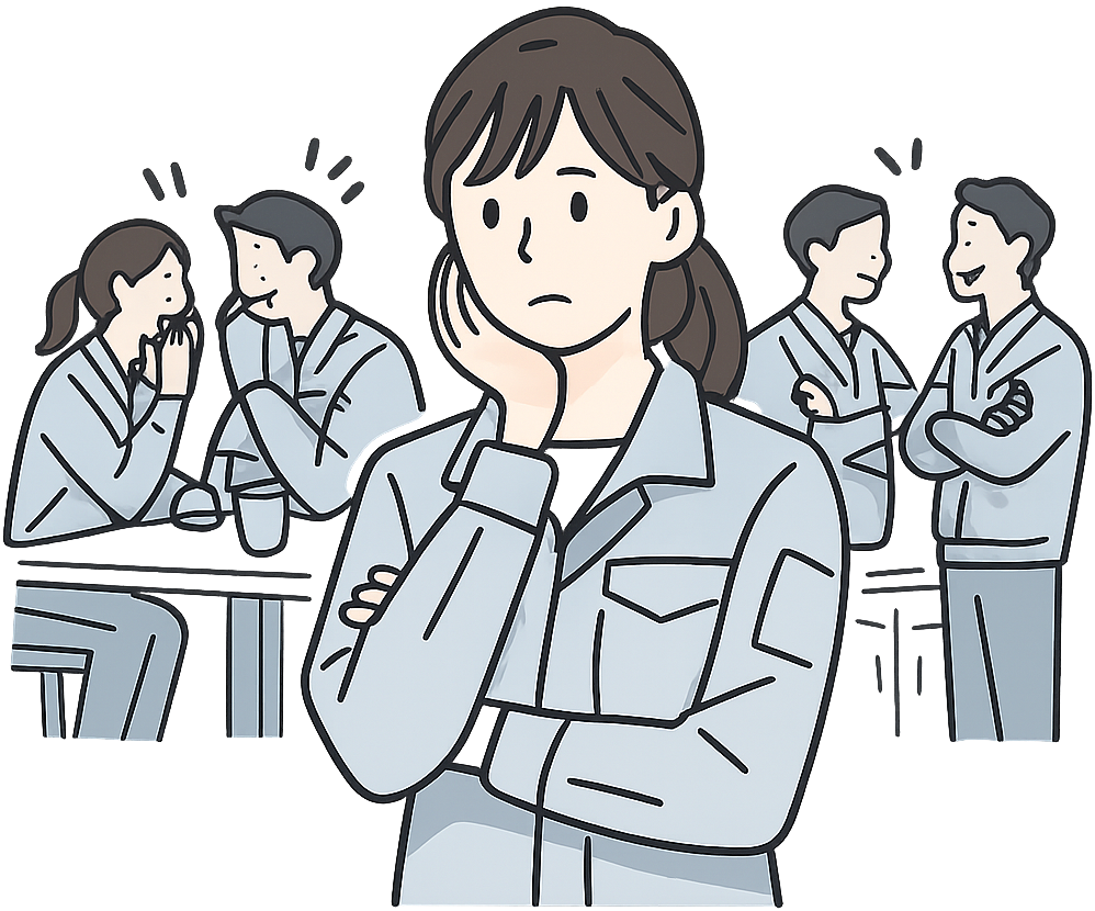 閉鎖環境で悪口が目立ちやすい職場イラスト