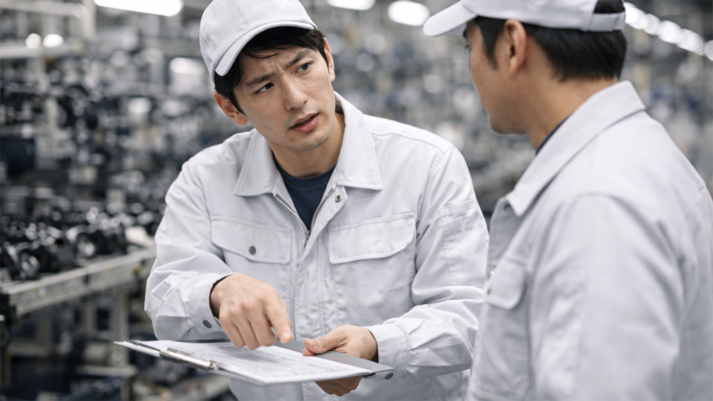 ライン作業が遅い人への伝え方の様子