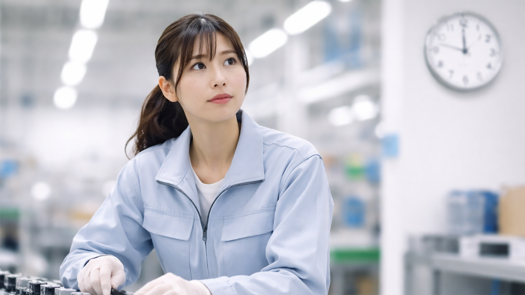 時間を気にしている期間工