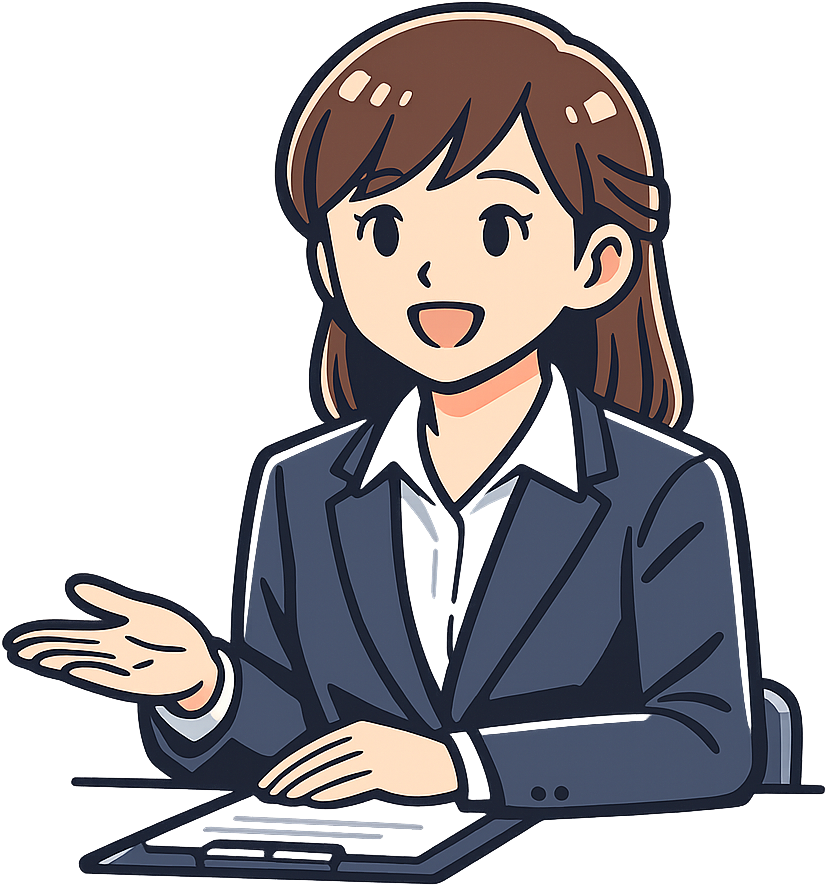 採用面接を受けている人