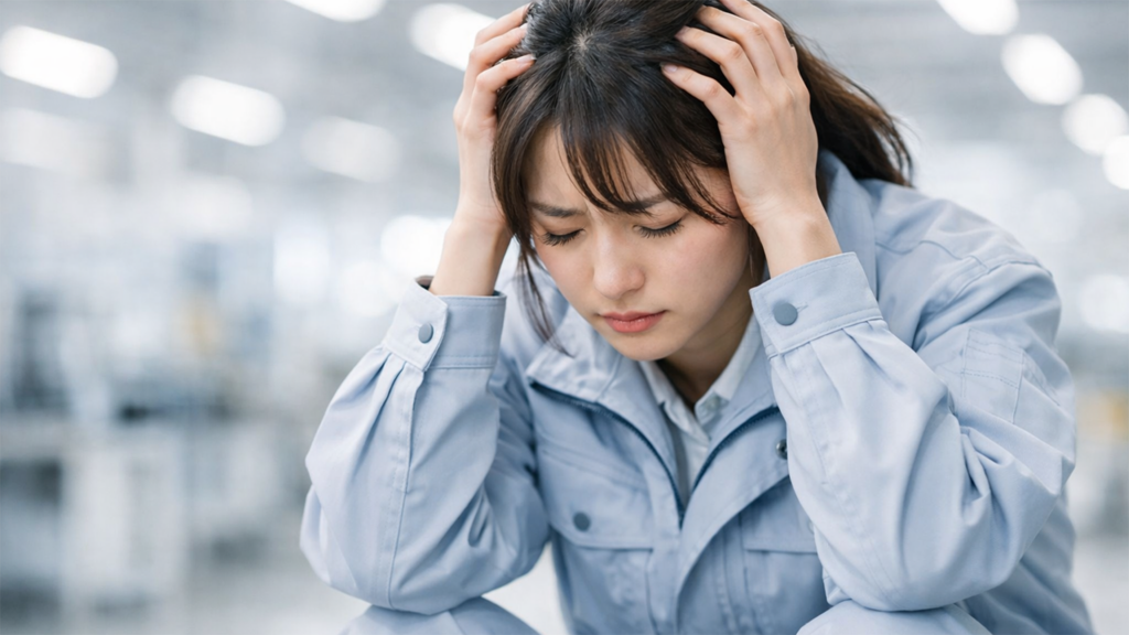 工場勤務で頭がおかしくなると感じている女性