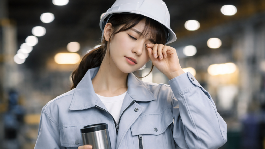 工場夜勤の女性