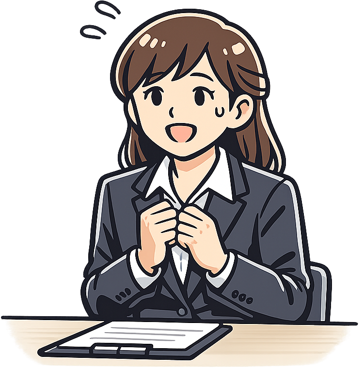 採用面接を受けながら焦っている人