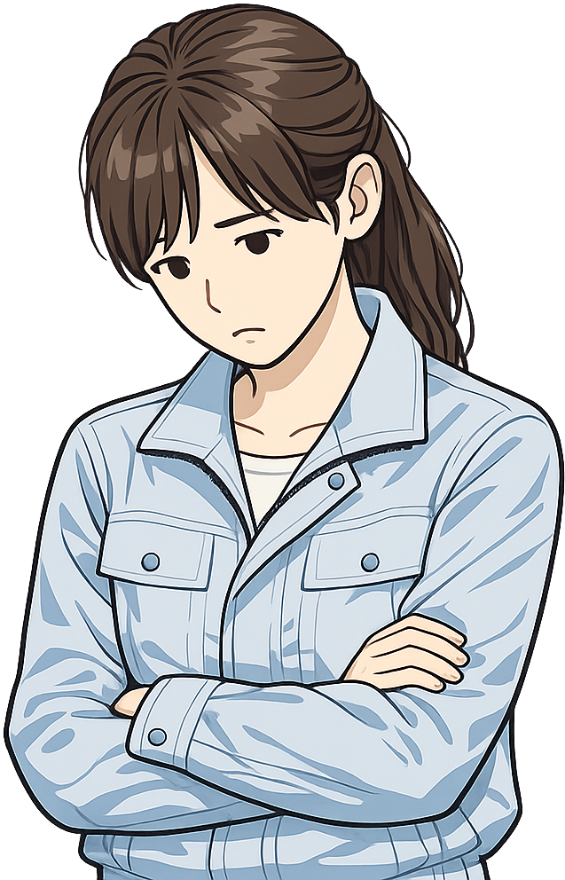 俯いている女性