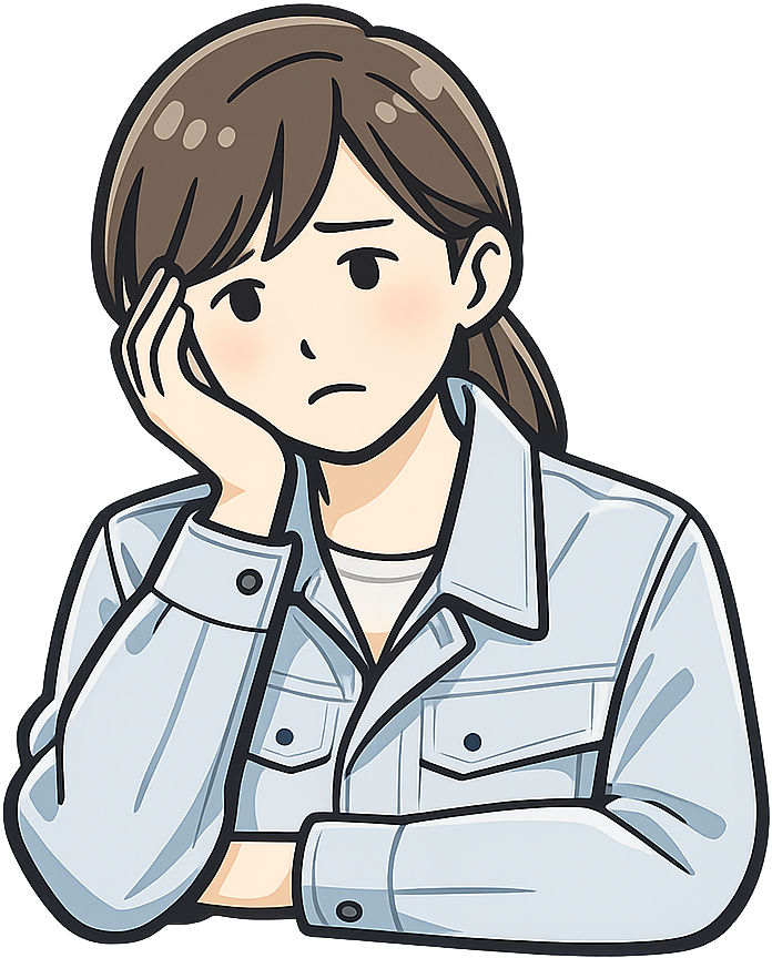 深刻な考えごとをしている人