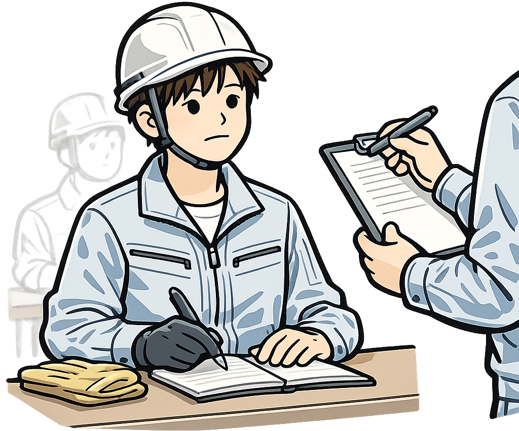 講習を受けている期間工