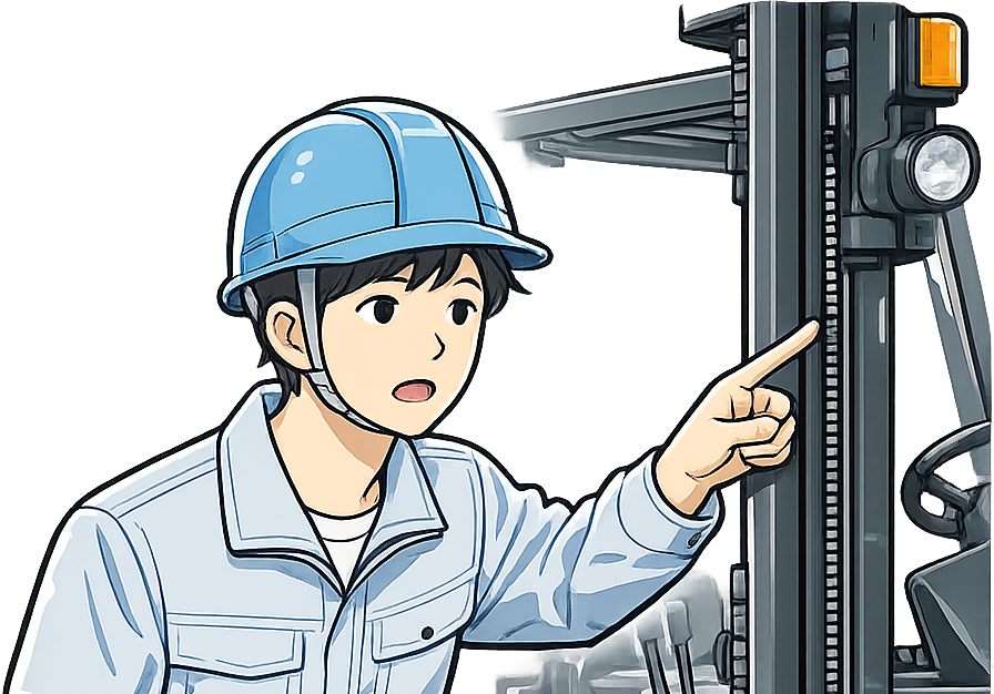 指さし点検している期間工