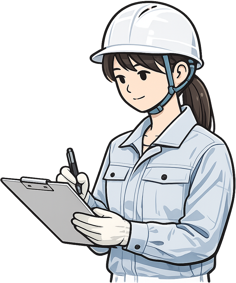 書類をチェックしている