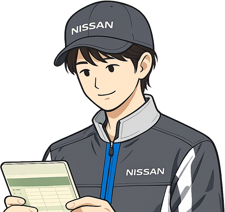 預金通帳を確認している期間工