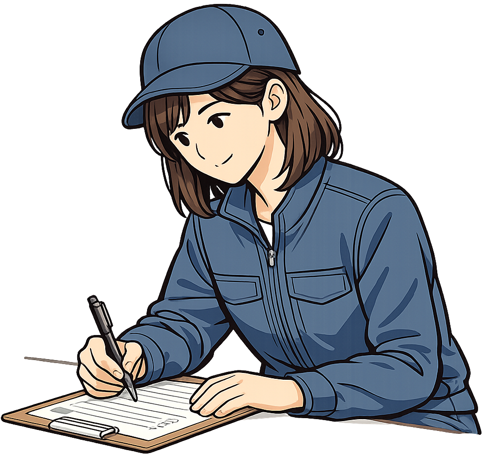 申込書類に記入している人