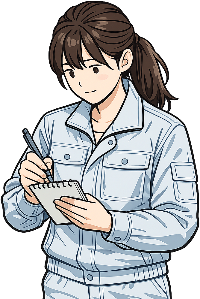 メモをとっている期間工