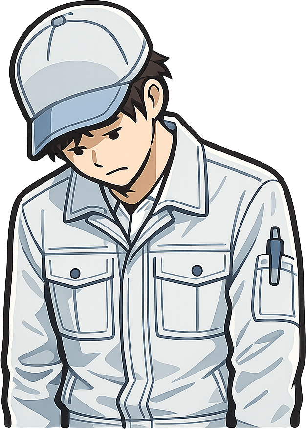 うなだれているトヨタ期間工の男性