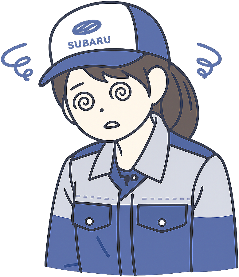 目を回しているスバル期間工