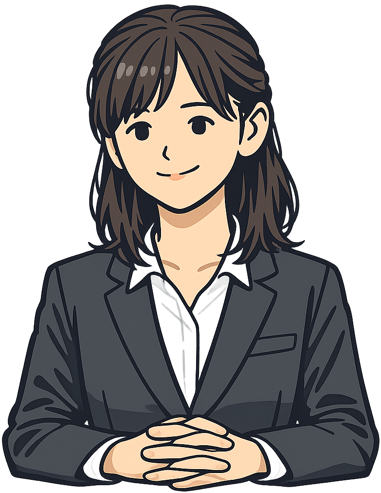 面接を受けている女性