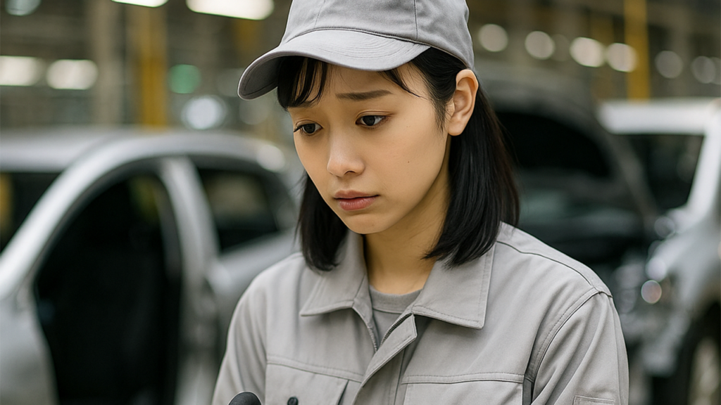 消沈している期間工の女性