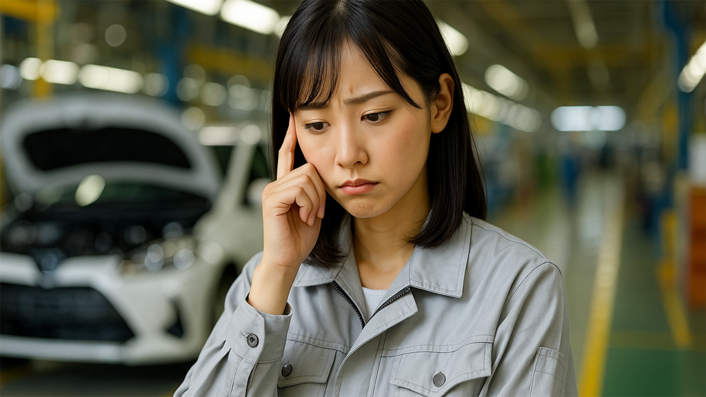仕事が覚えられなくて困っている期間工の女性