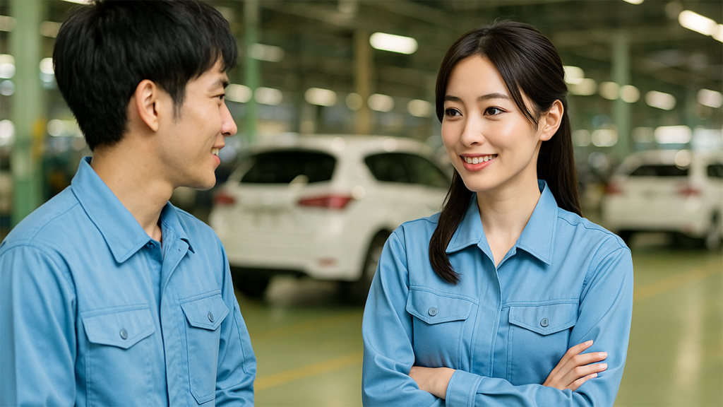 工場勤務の男女